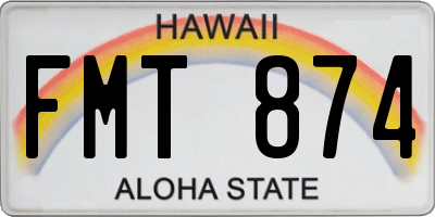 HI license plate FMT874