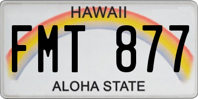 HI license plate FMT877