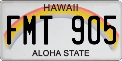 HI license plate FMT905