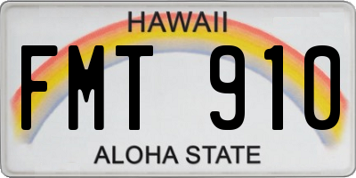 HI license plate FMT910