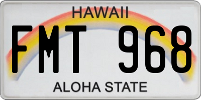 HI license plate FMT968