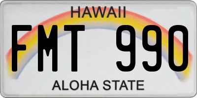 HI license plate FMT990