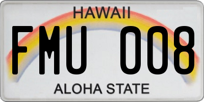 HI license plate FMU008