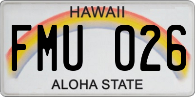 HI license plate FMU026