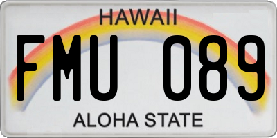 HI license plate FMU089