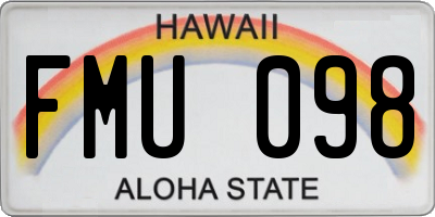 HI license plate FMU098