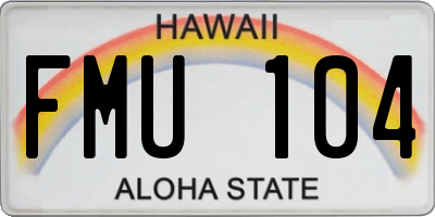 HI license plate FMU104
