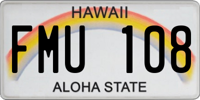 HI license plate FMU108
