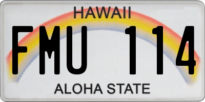 HI license plate FMU114