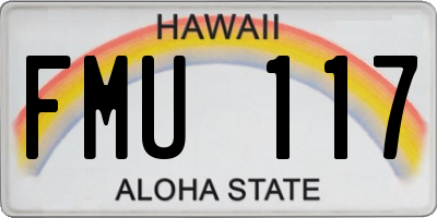 HI license plate FMU117