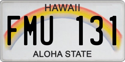 HI license plate FMU131