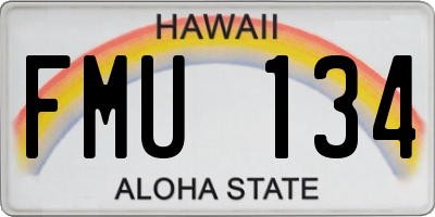 HI license plate FMU134