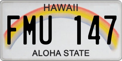 HI license plate FMU147