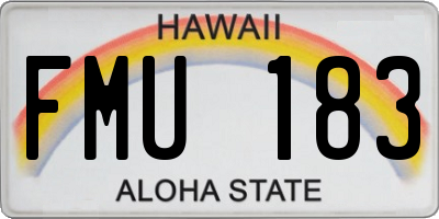 HI license plate FMU183