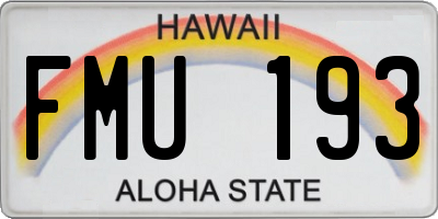 HI license plate FMU193