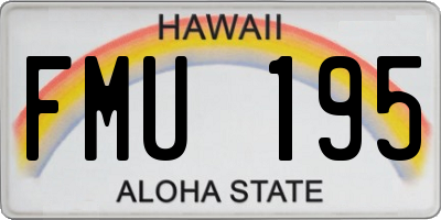 HI license plate FMU195