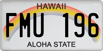 HI license plate FMU196