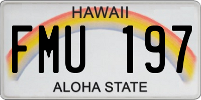 HI license plate FMU197