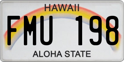 HI license plate FMU198