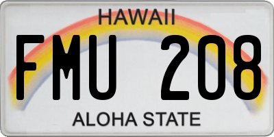 HI license plate FMU208