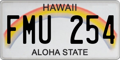 HI license plate FMU254