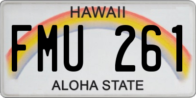 HI license plate FMU261