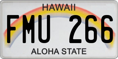 HI license plate FMU266
