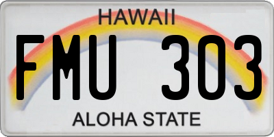 HI license plate FMU303