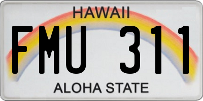 HI license plate FMU311