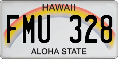 HI license plate FMU328
