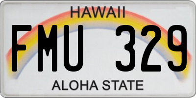 HI license plate FMU329