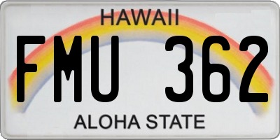 HI license plate FMU362