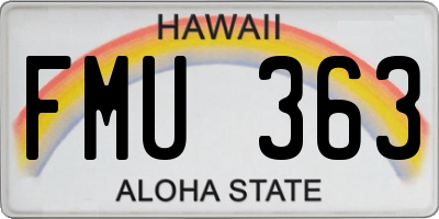 HI license plate FMU363