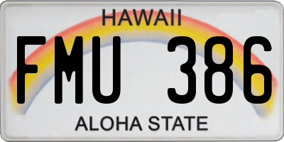 HI license plate FMU386