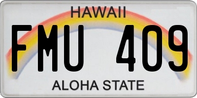 HI license plate FMU409