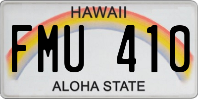 HI license plate FMU410