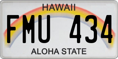 HI license plate FMU434