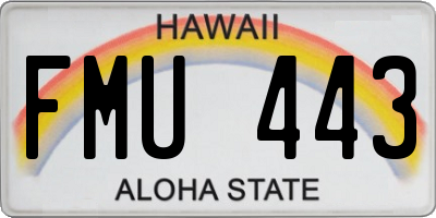 HI license plate FMU443