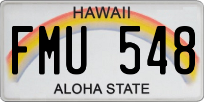 HI license plate FMU548