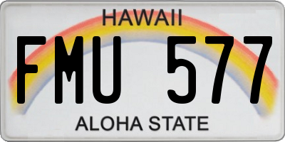 HI license plate FMU577