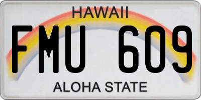 HI license plate FMU609