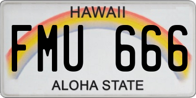 HI license plate FMU666
