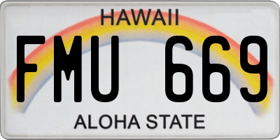 HI license plate FMU669