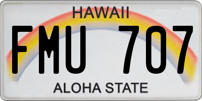 HI license plate FMU707