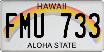 HI license plate FMU733