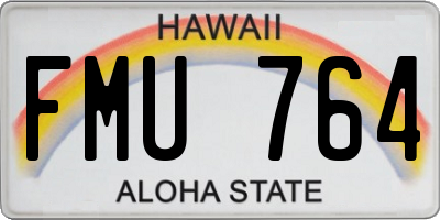 HI license plate FMU764