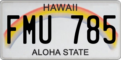HI license plate FMU785
