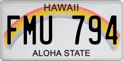 HI license plate FMU794