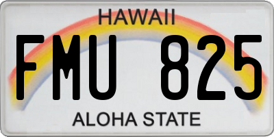 HI license plate FMU825