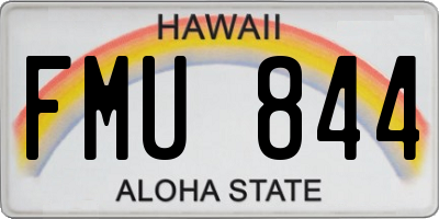 HI license plate FMU844